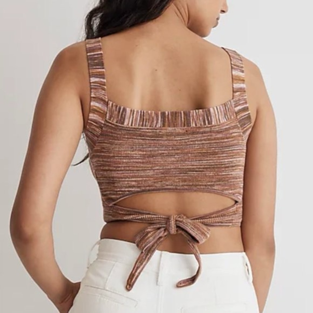 Madewell Space Dyed Tie Back Crop Sweater Tank - Picture 13 of 13